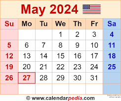 May 2024 Calendar | Templates for Word, Excel and PDF