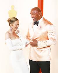 The Rock Sits On Emily Blunt's Lap Backstage At The Oscars: Photo ...