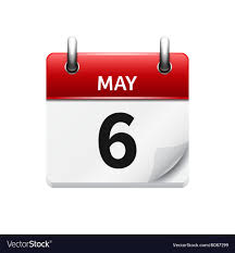 May 6 flat daily calendar icon date Royalty Free Vector